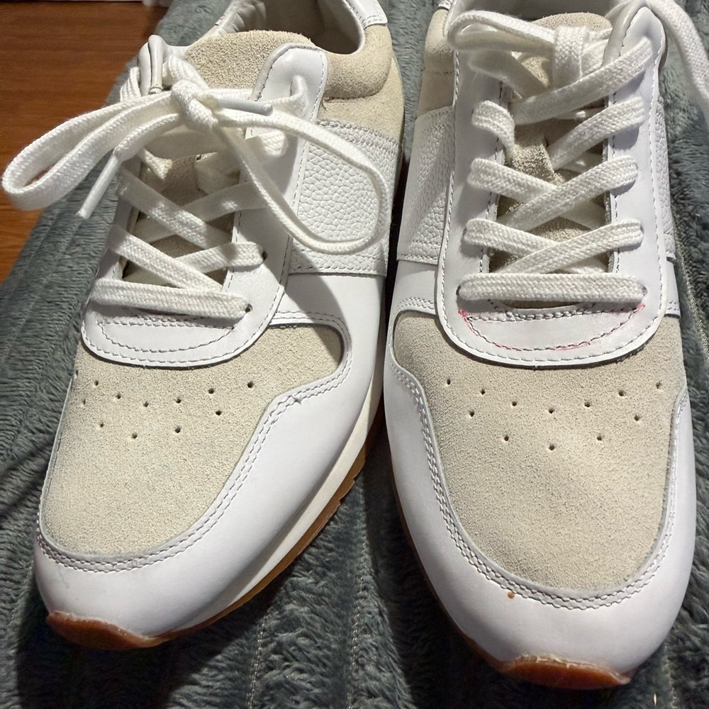 Club Monaco White and Cream Sneakers